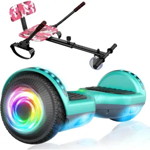 LIEAGLE Hoverboard with Seat Attachment Combo, 6.5" Two-Wheel Hoverboards with LED Lights, Self Balancing Scooter (Include Go-Kart)