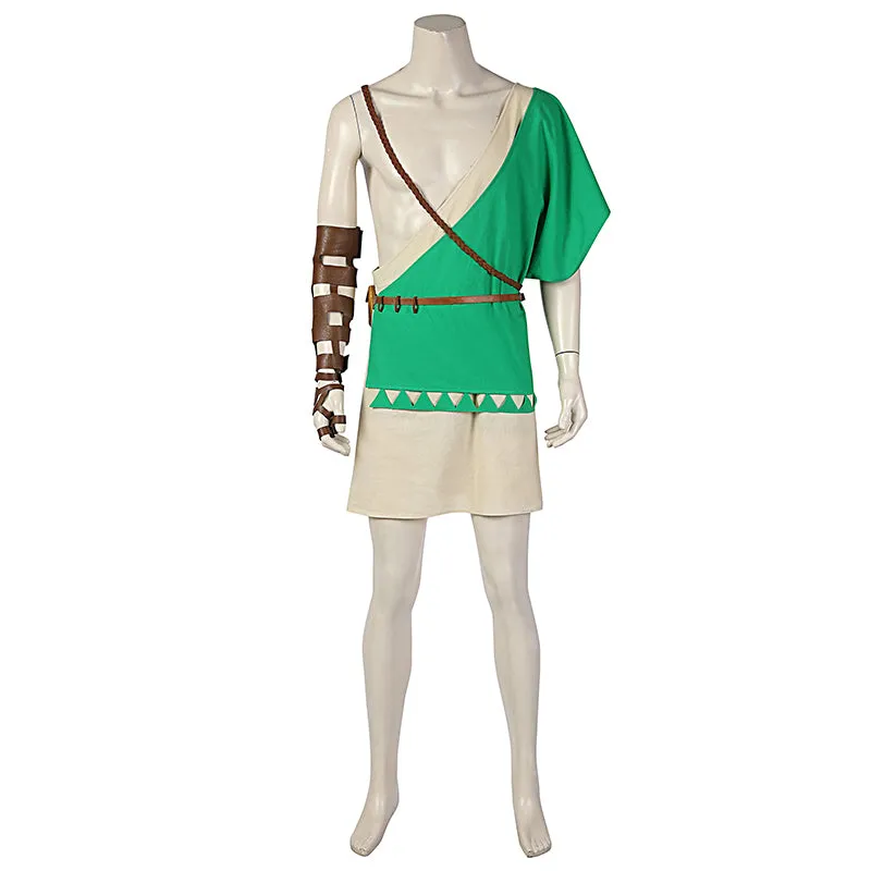 Link Costume The Legend of Zelda: Breath of The Wild 2 Cosplay Green Battle Suit