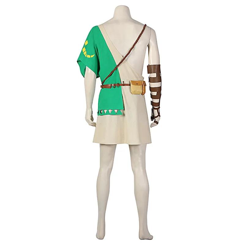 Link Costume The Legend of Zelda: Breath of The Wild 2 Cosplay Green Battle Suit