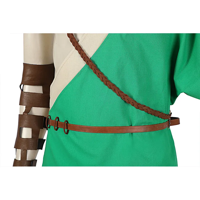 Link Costume The Legend of Zelda: Breath of The Wild 2 Cosplay Green Battle Suit