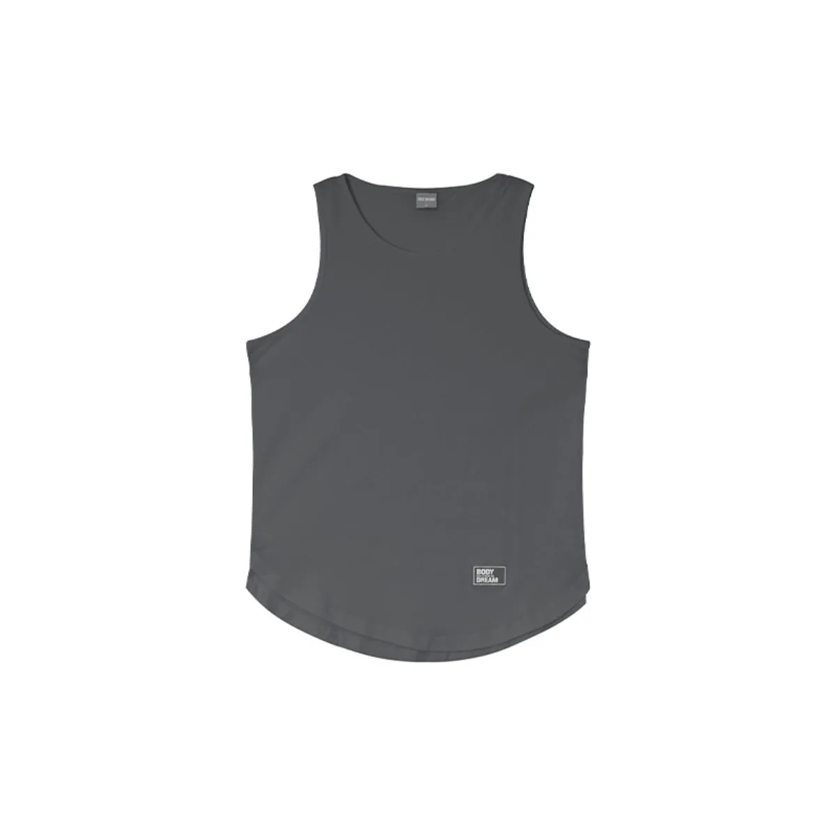 Logo Patch Breathable Moisture-wicking Charcoal Active Tank Top