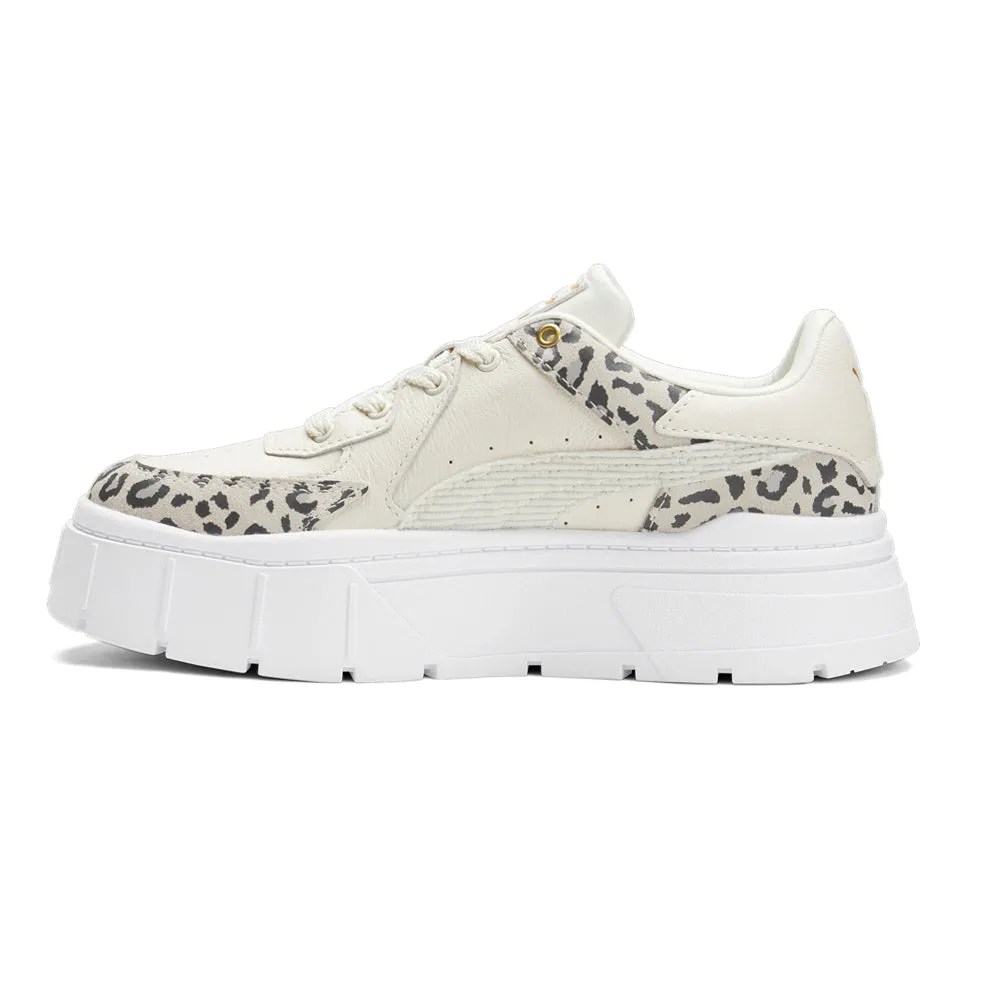 Mayze Stack Edgy Leopard Lace Up Sneakers