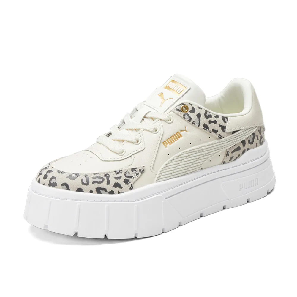 Mayze Stack Edgy Leopard Lace Up Sneakers