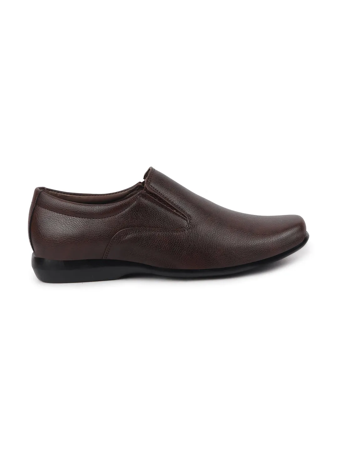 Men Brown Formal Slip-On Shoes