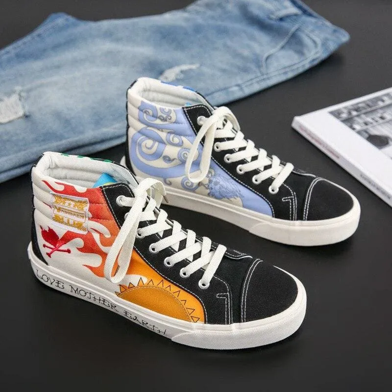 Men Cartoon Printed Canvas Shoes