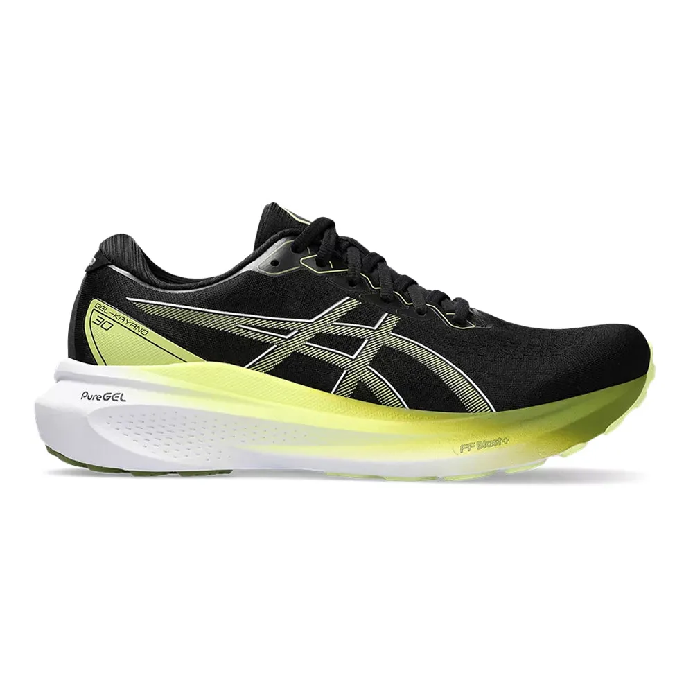 Men's Asics Gel-Kayano 30, Black/Glow Yellow, 9 2E Wide