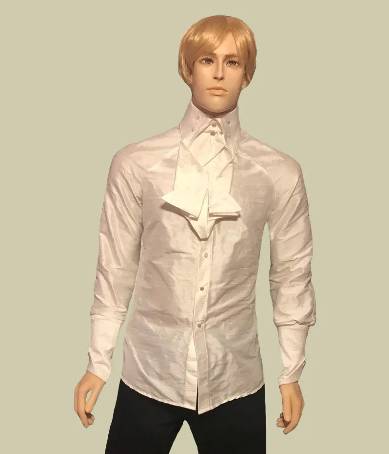 Men's Raglan Sleeve Silk Dressy Shirt