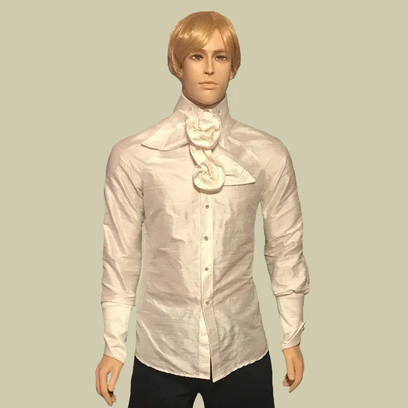 Men's Raglan Sleeve Silk Dressy Shirt