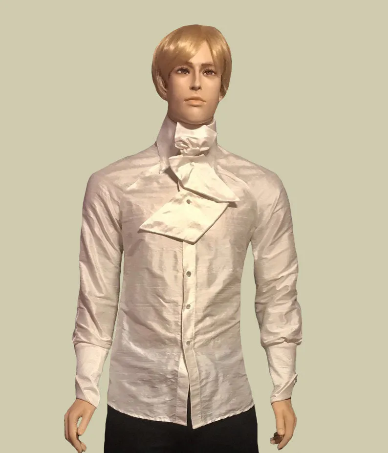 Men's Raglan Sleeve Silk Dressy Shirt