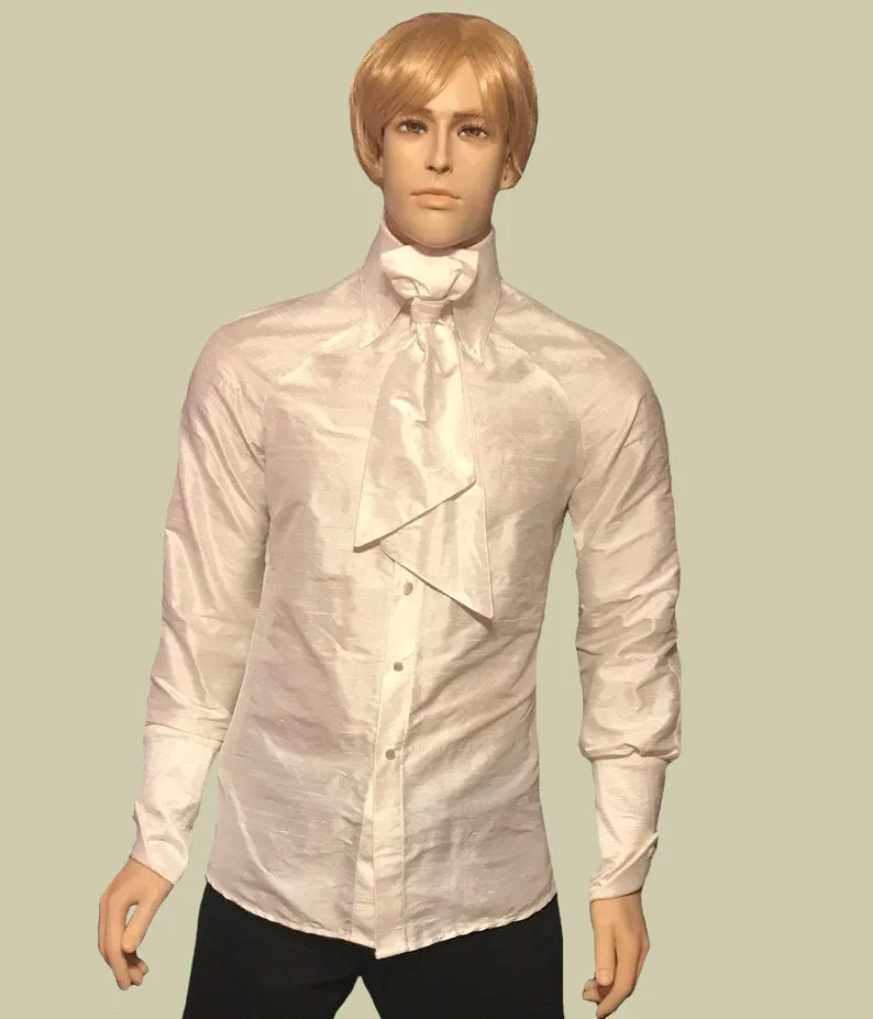 Men's Raglan Sleeve Silk Dressy Shirt