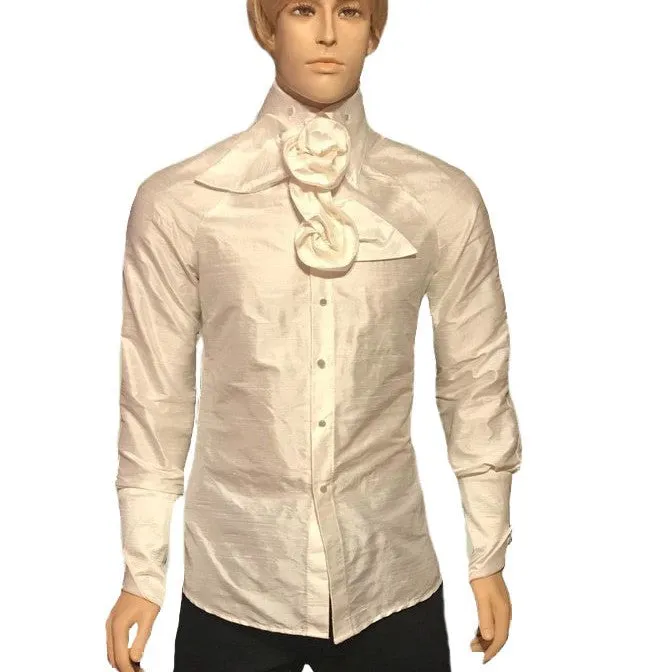 Men's Raglan Sleeve Silk Dressy Shirt