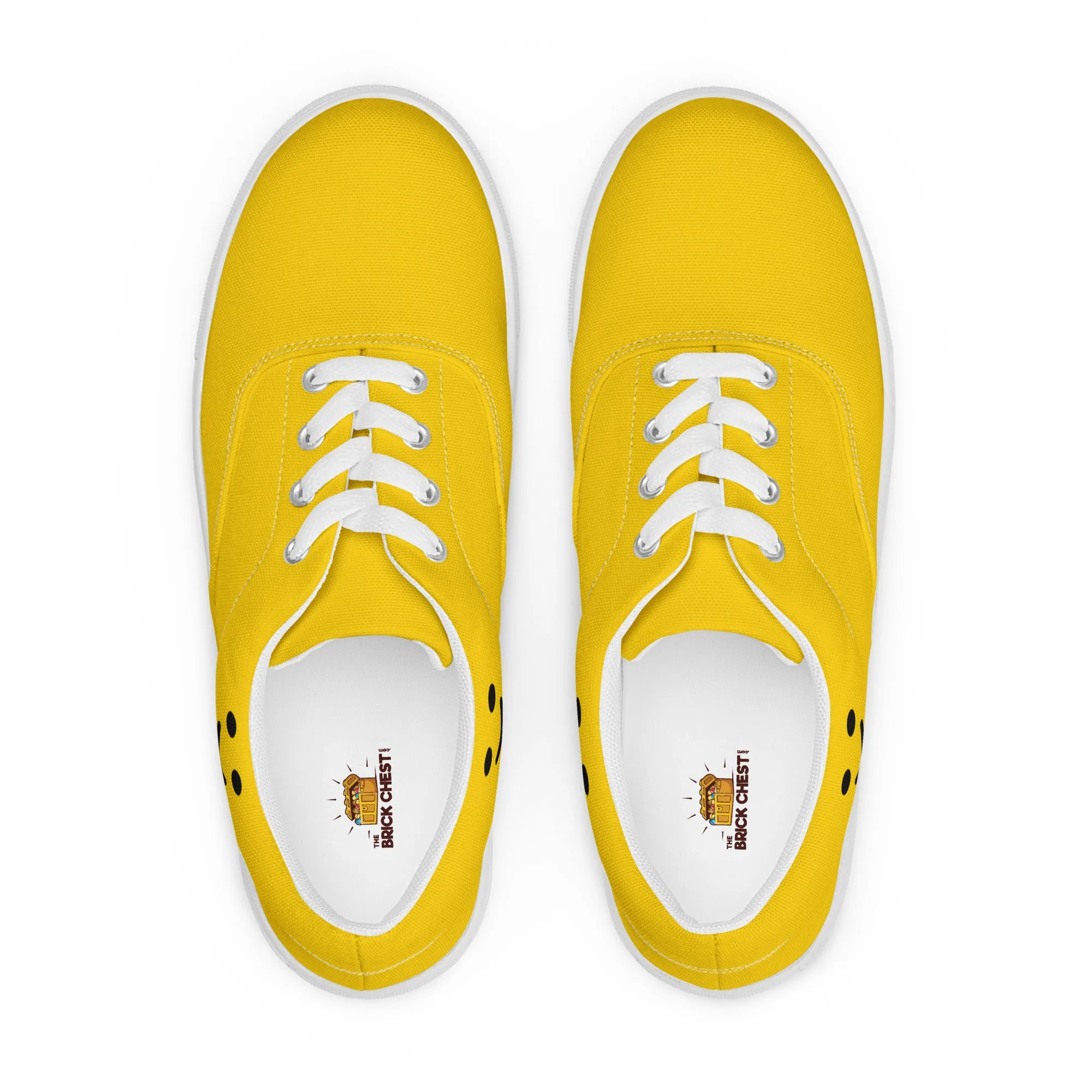 Minifigure Head Men’s Lace-Up Canvas Shoes