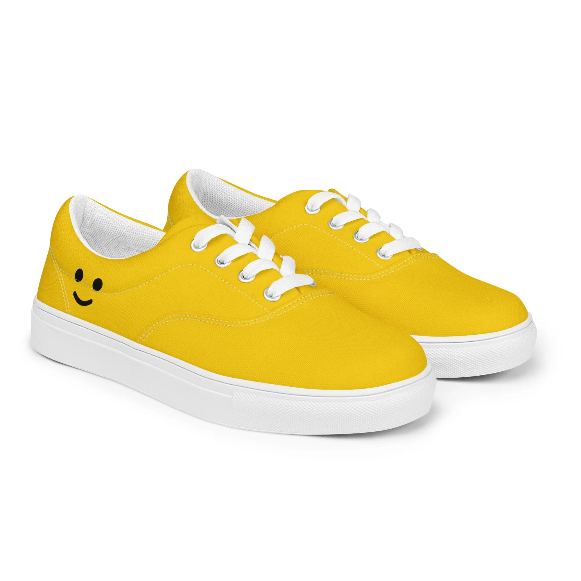 Minifigure Head Men’s Lace-Up Canvas Shoes