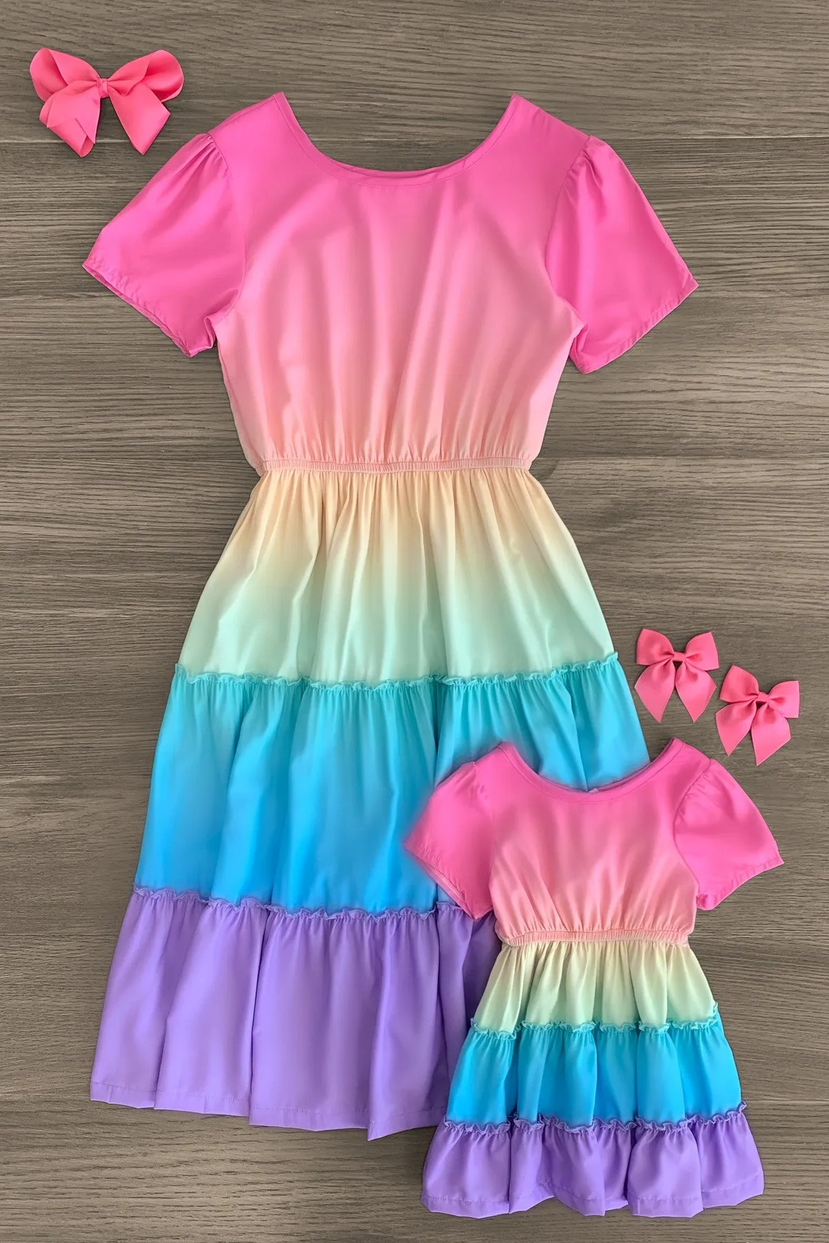 Mom & Me - Rainbow Tiered Dress