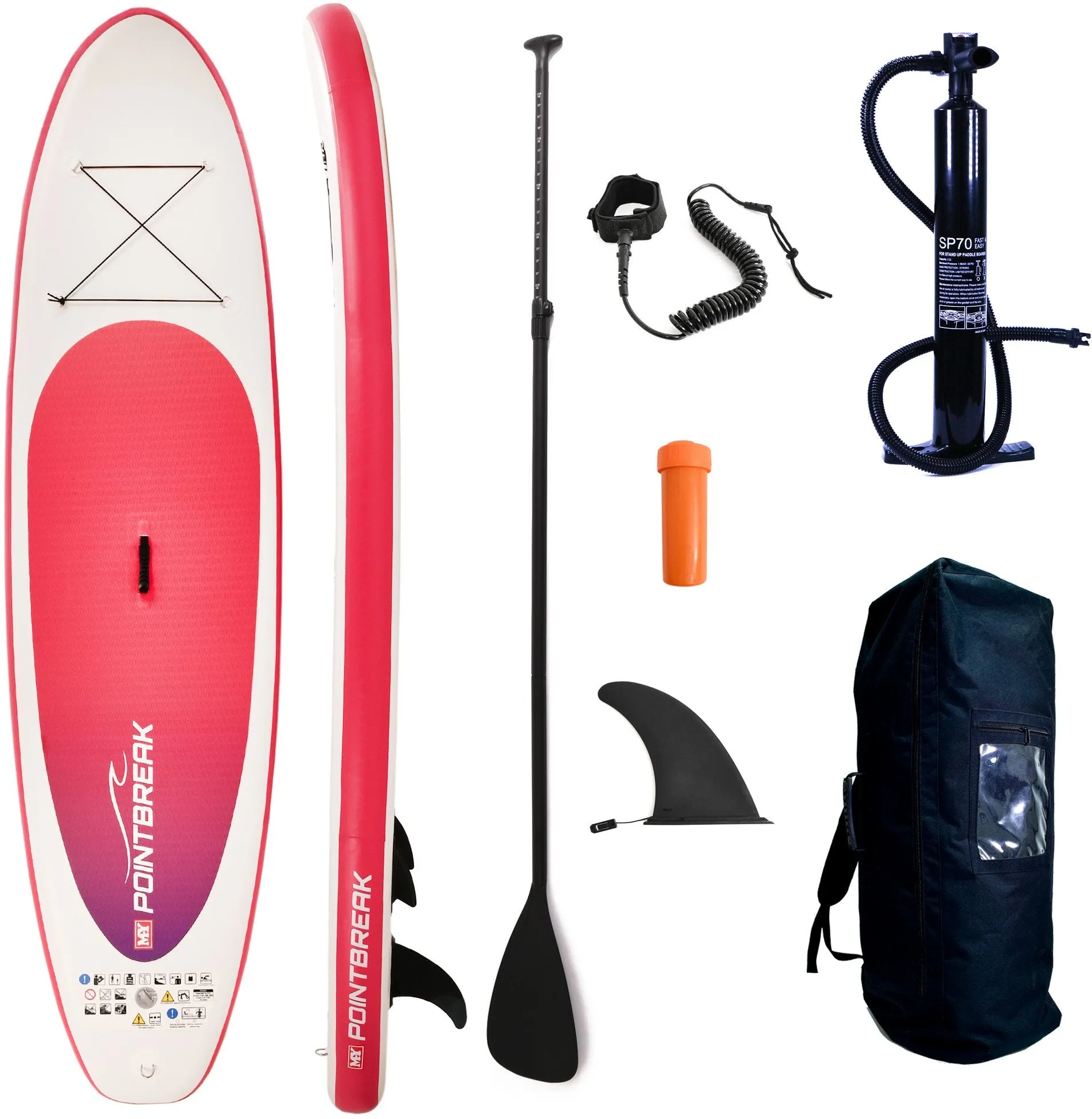 M.Y 10ft  Inflatable Paddle Board Package -Pink