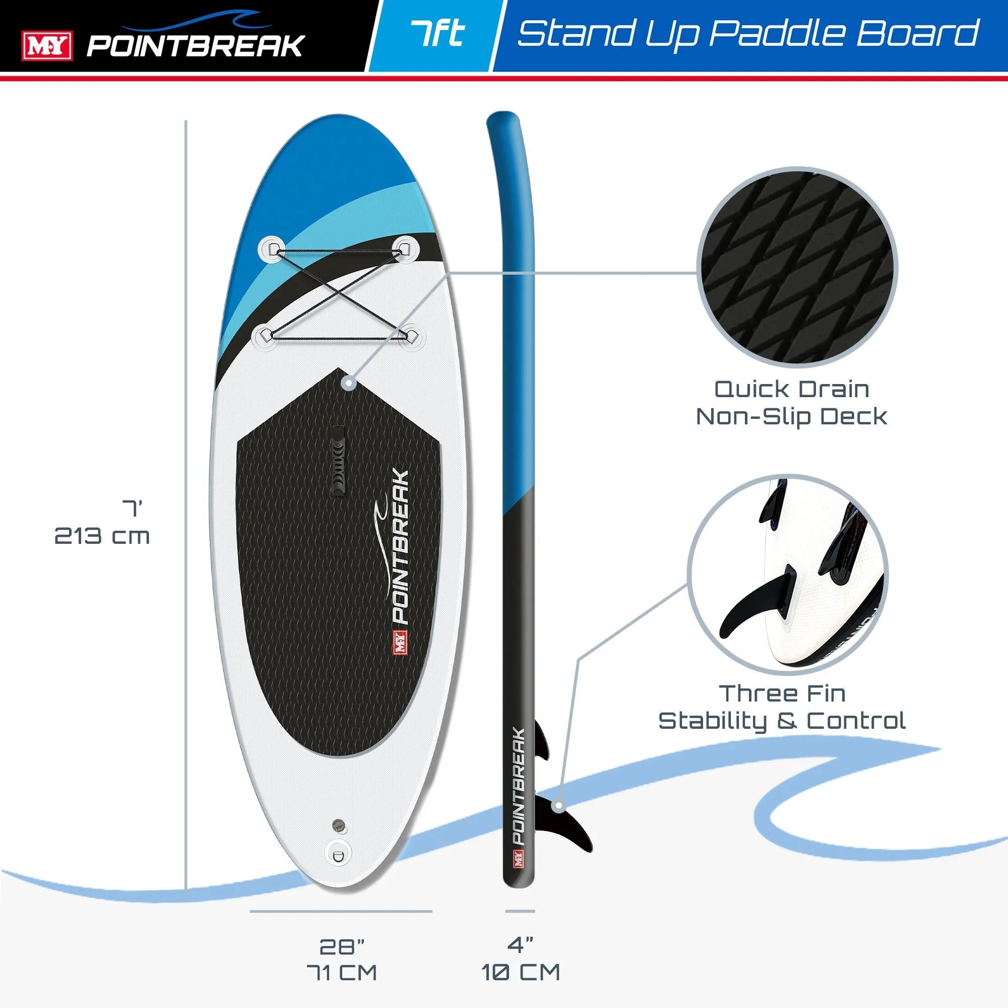 M.Y 7ft Blue Paddle Board Package