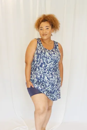 Navy Sprigs & Leaves Activity Dress II w/ Built-In Shorts