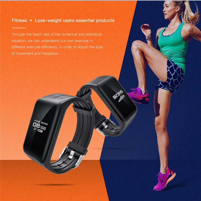 New Fitness Tracker Smart Bracelet Real-time Heart Rate Monitor down to sec Charging 2 hours Using 1 weeks waterproof watch