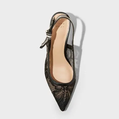 New - Women's Milan Slingback Kitten Pumps - A New Day