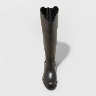 New - Women's Sienna Tall Dress Boots - A New Day Black 8