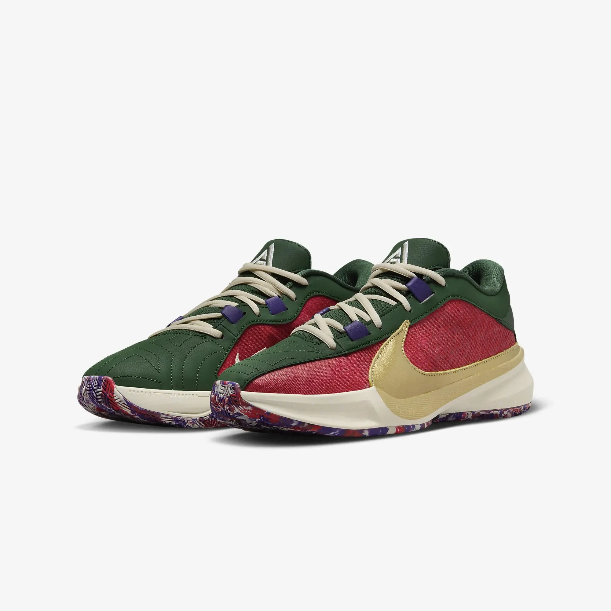 Nike | FREAK 5 EP  { GYM RED/METALLIC GOLD-FIR-COURT PURPLE