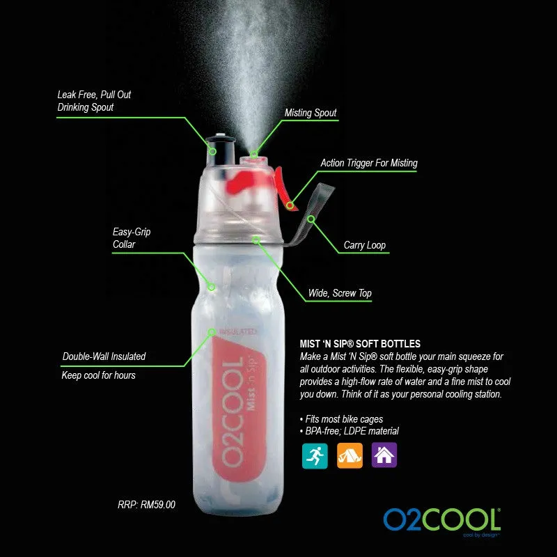 O2COOL ArcticSqueeze® Insulated Mist 'N Sip - 18oz