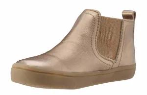 Old Soles Girl's and Boy's Town Local Old Gold Smooth Leather Slip On High Top Ankle Boot Sneaker