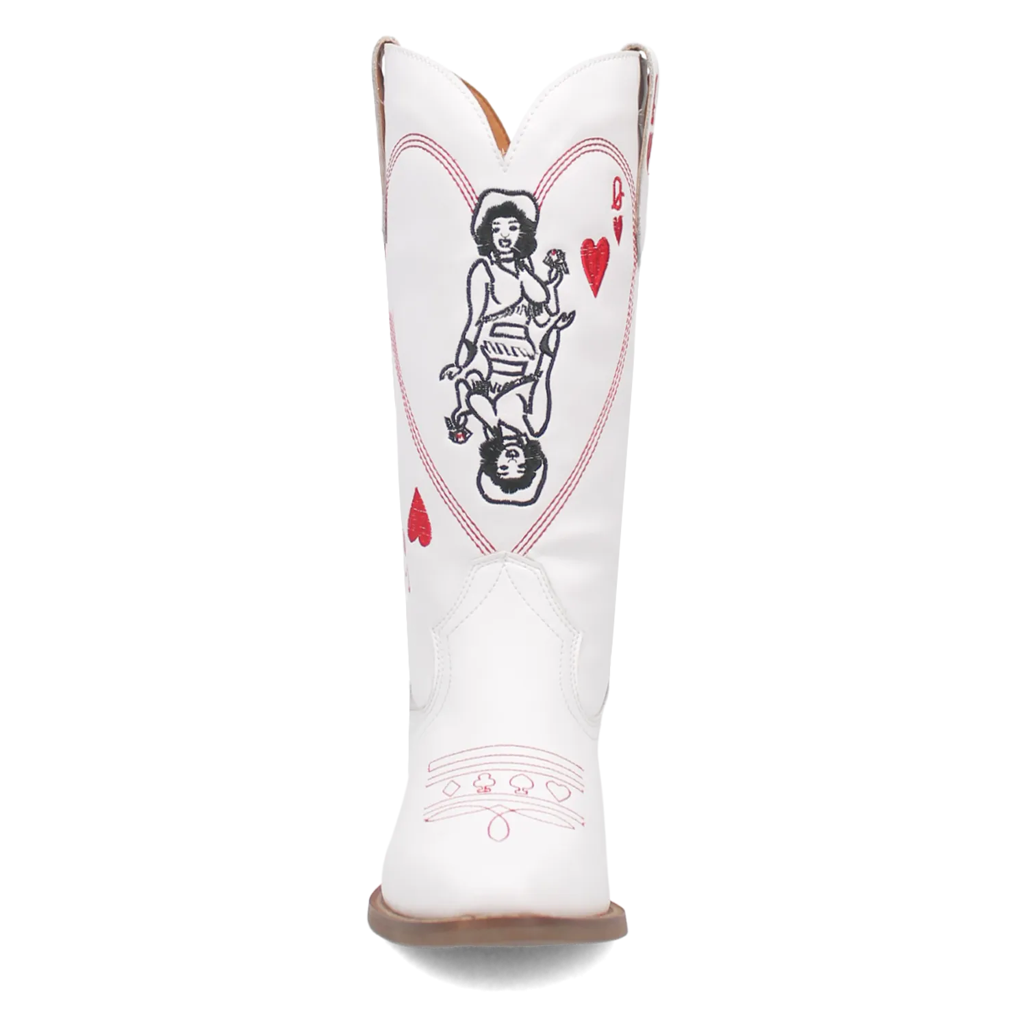 Online Exclusive | Dingo | Queen A Hearts Leather Boot in White**PREORDER