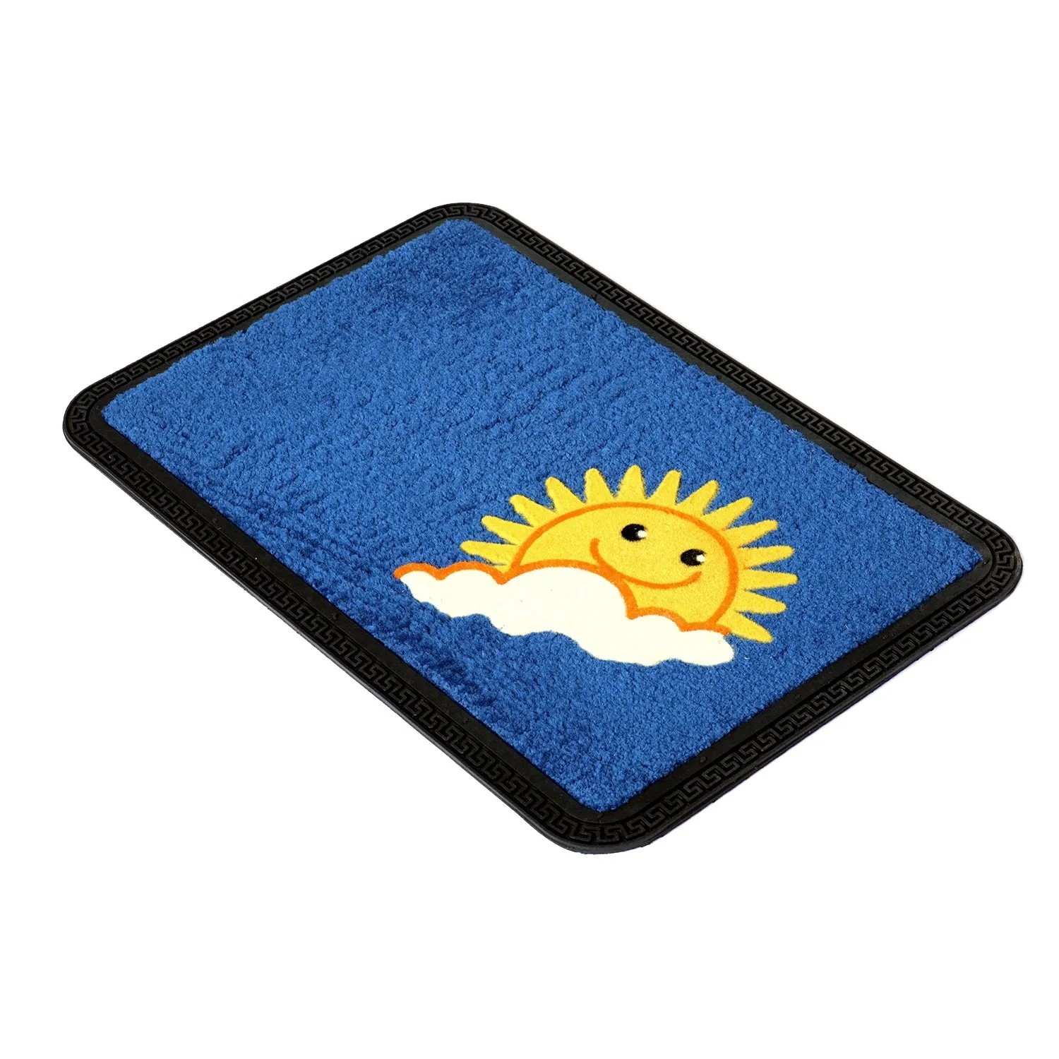 OnlyMat Happy Sun Design Soft All-Purpose Mat Kitchen Bathroom Door Entrance 40x60x8mm (Blue)