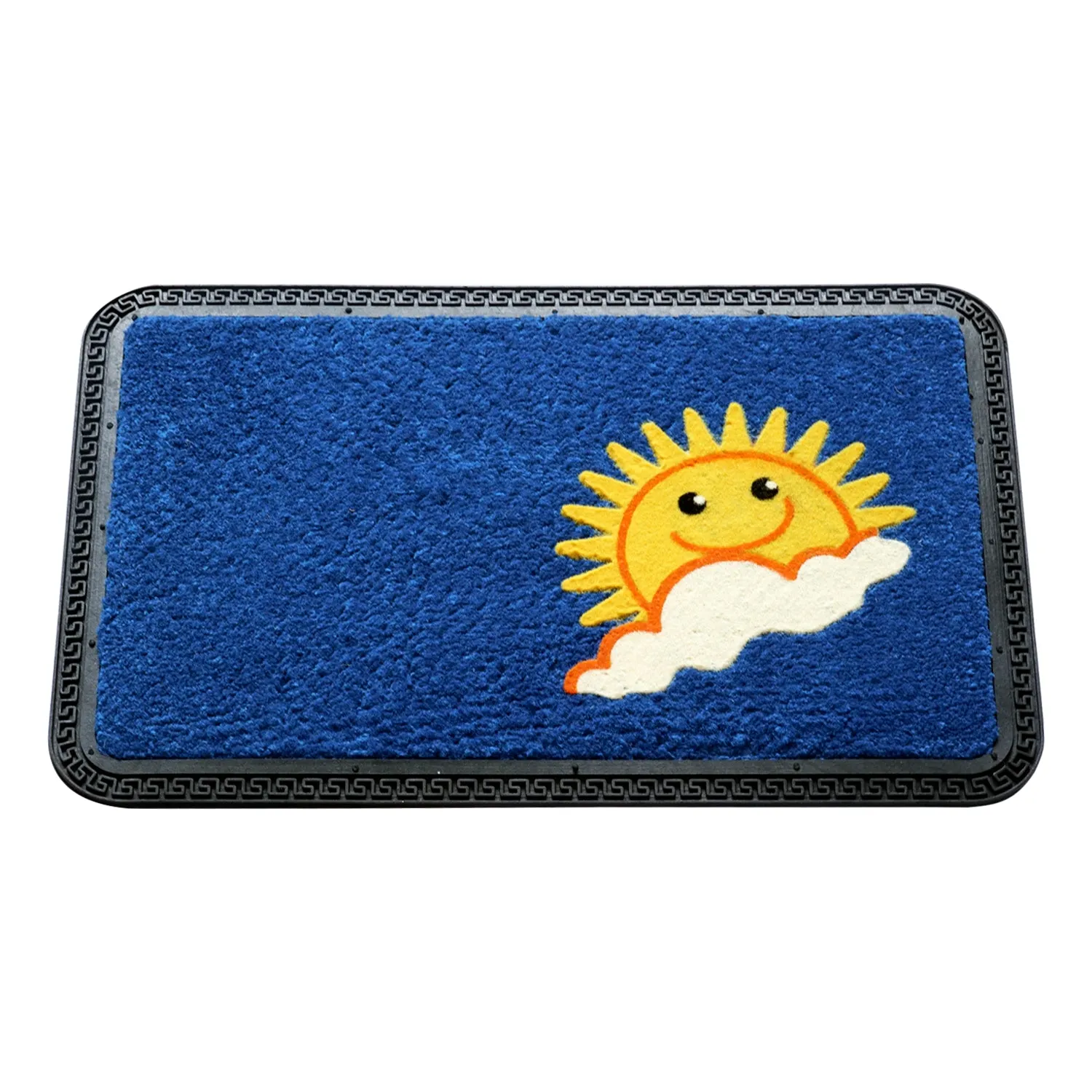 OnlyMat Happy Sun Design Soft All-Purpose Mat Kitchen Bathroom Door Entrance 40x60x8mm (Blue)