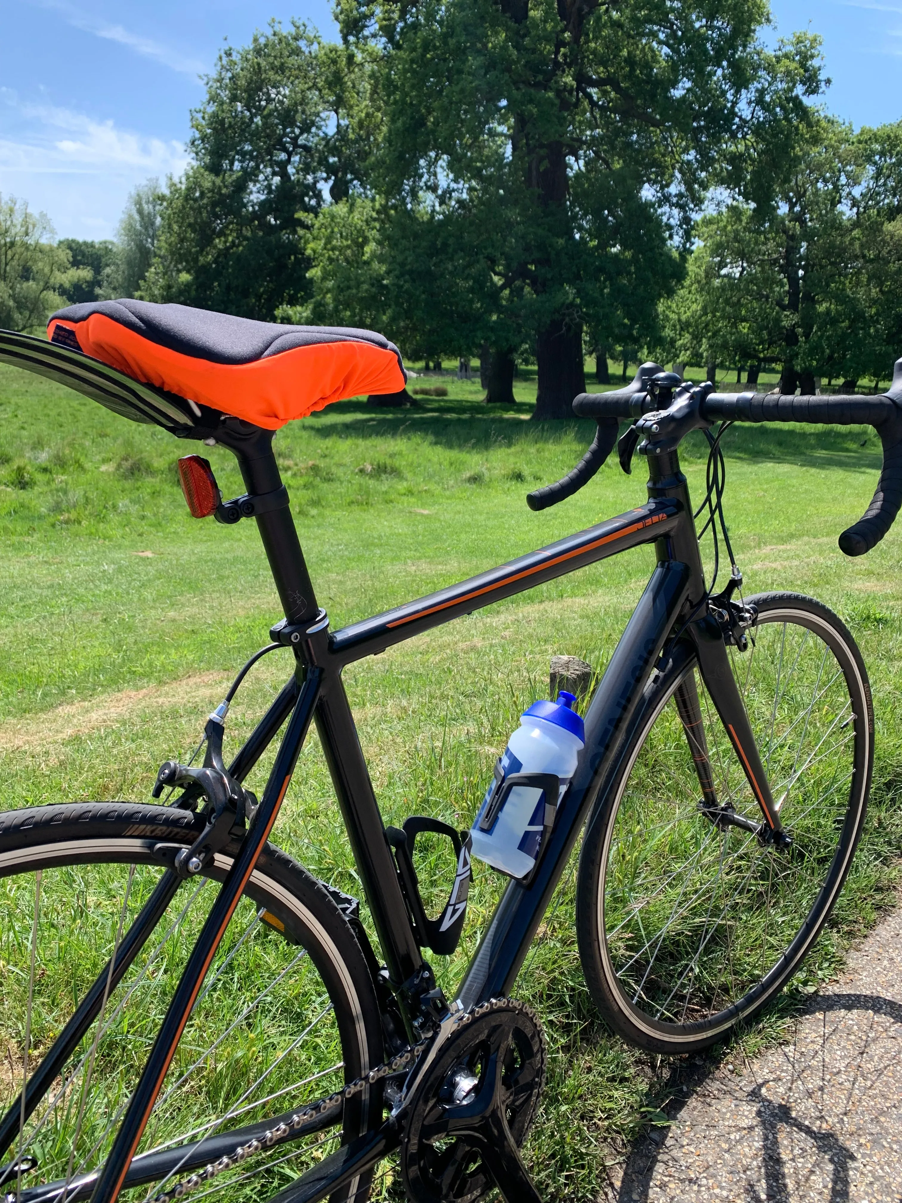 Padded Bike Seat Cover - Black & Orange (Women)