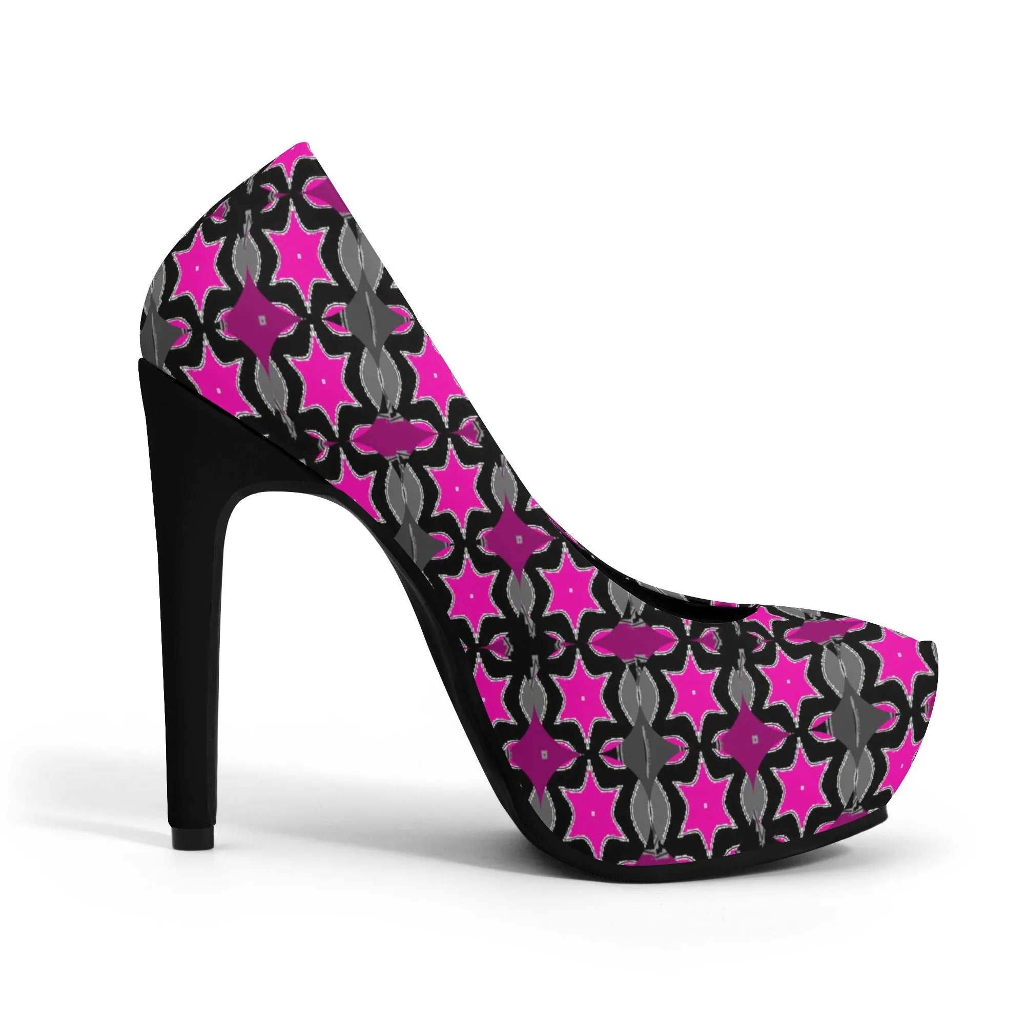 Pink Star Women Platform Pumps 5 Inch High Heels