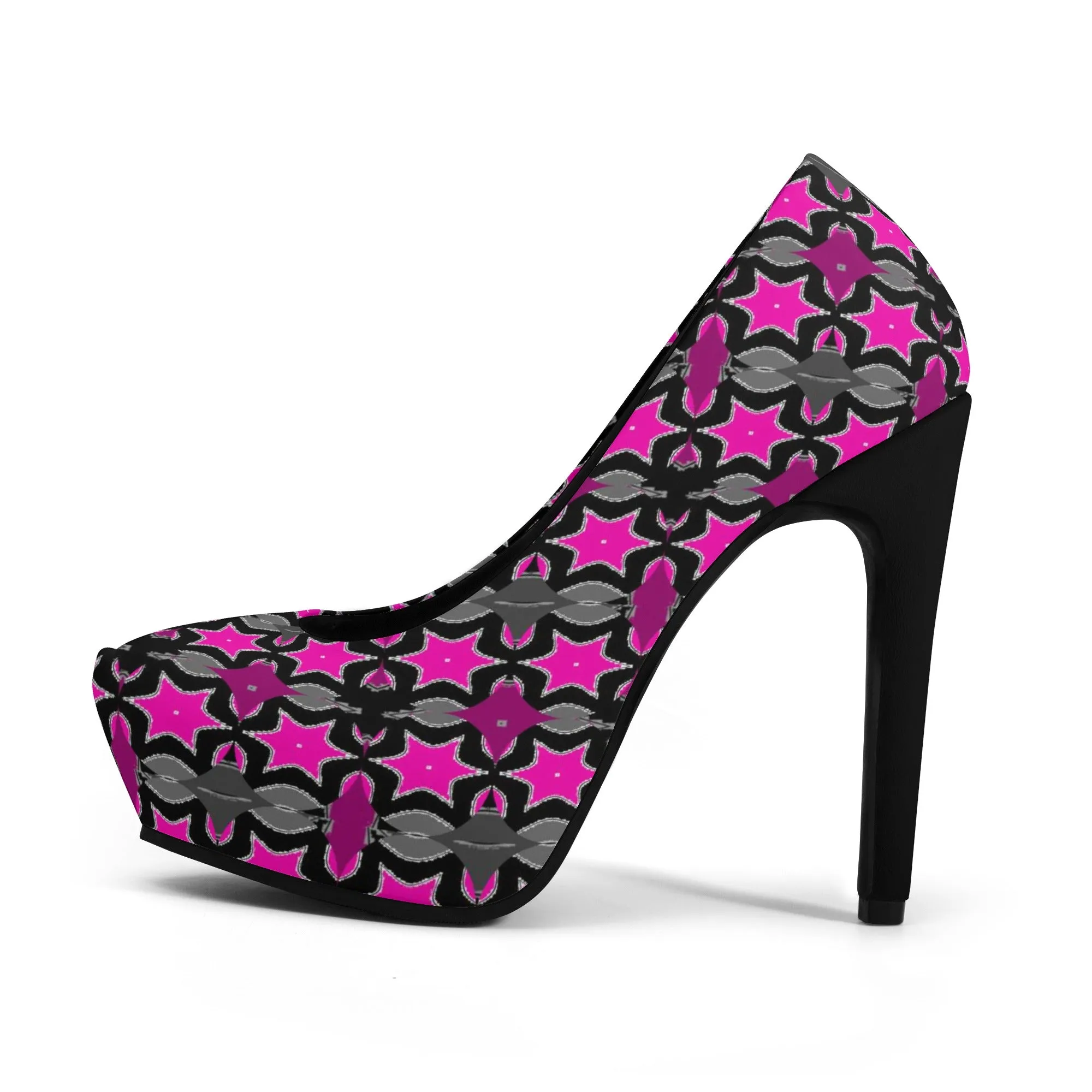 Pink Star Women Platform Pumps 5 Inch High Heels