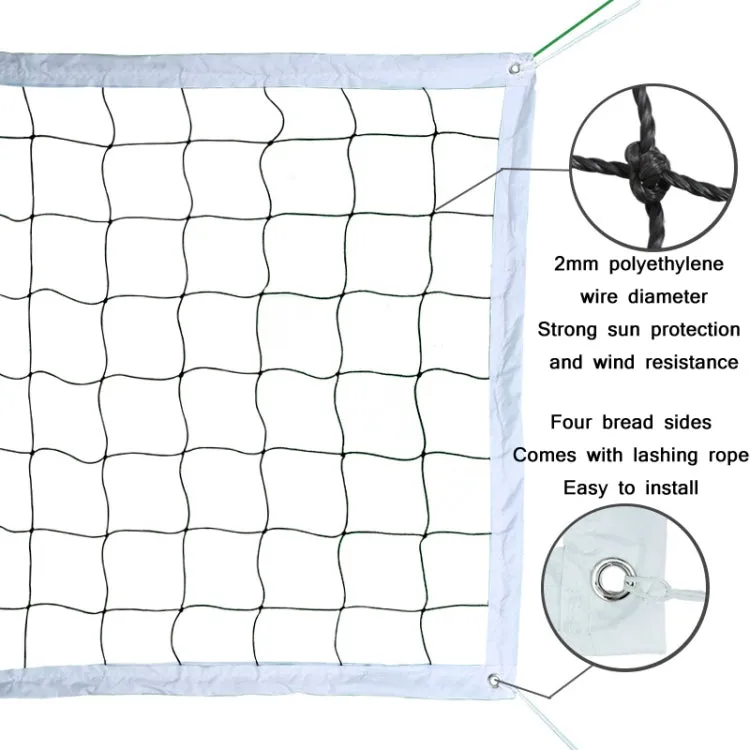 Polyethylene Knotted Four Wraped Sides Beach Volleyball Net For Competition / Training