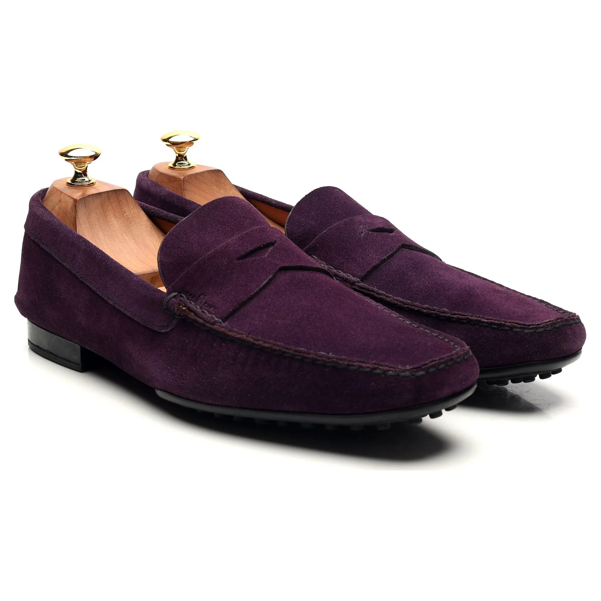 Purple Suede Driving Loafers UK 10