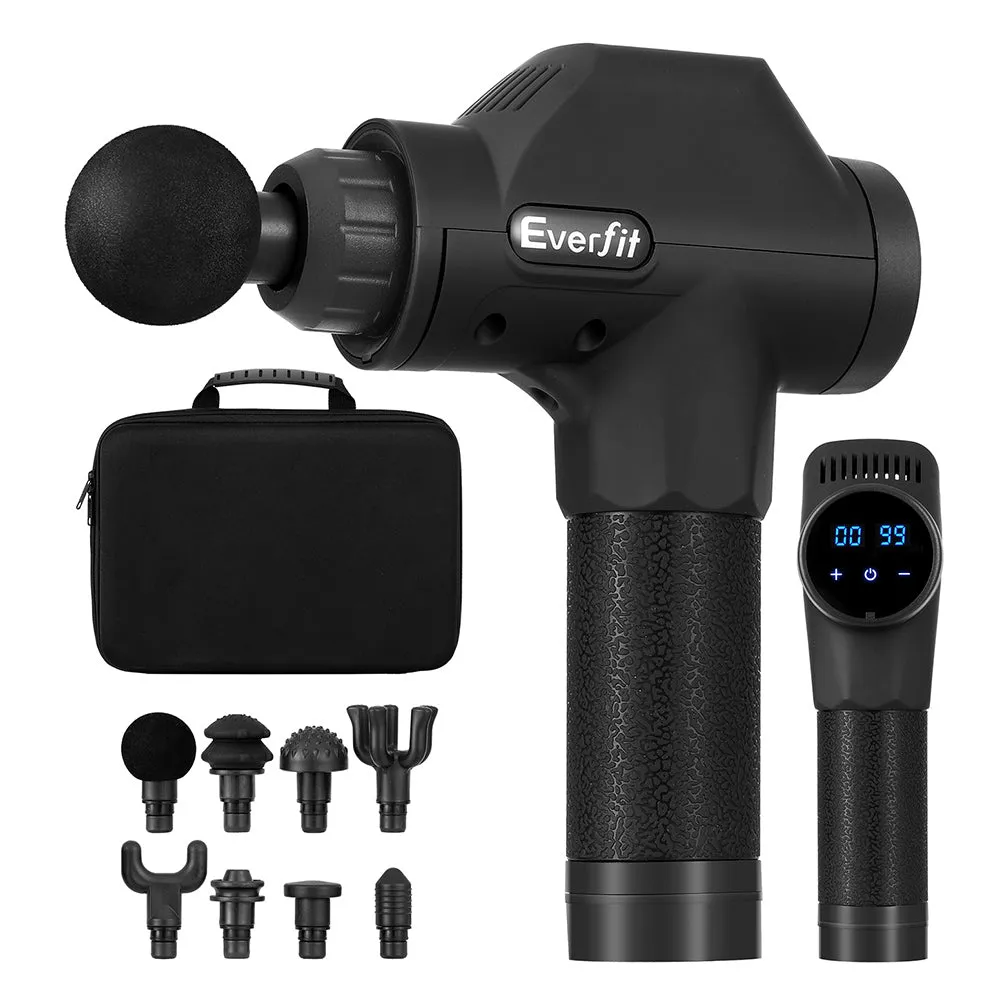 Quiet 30-Speed Massage Gun 8 Heads LED Display Everfit