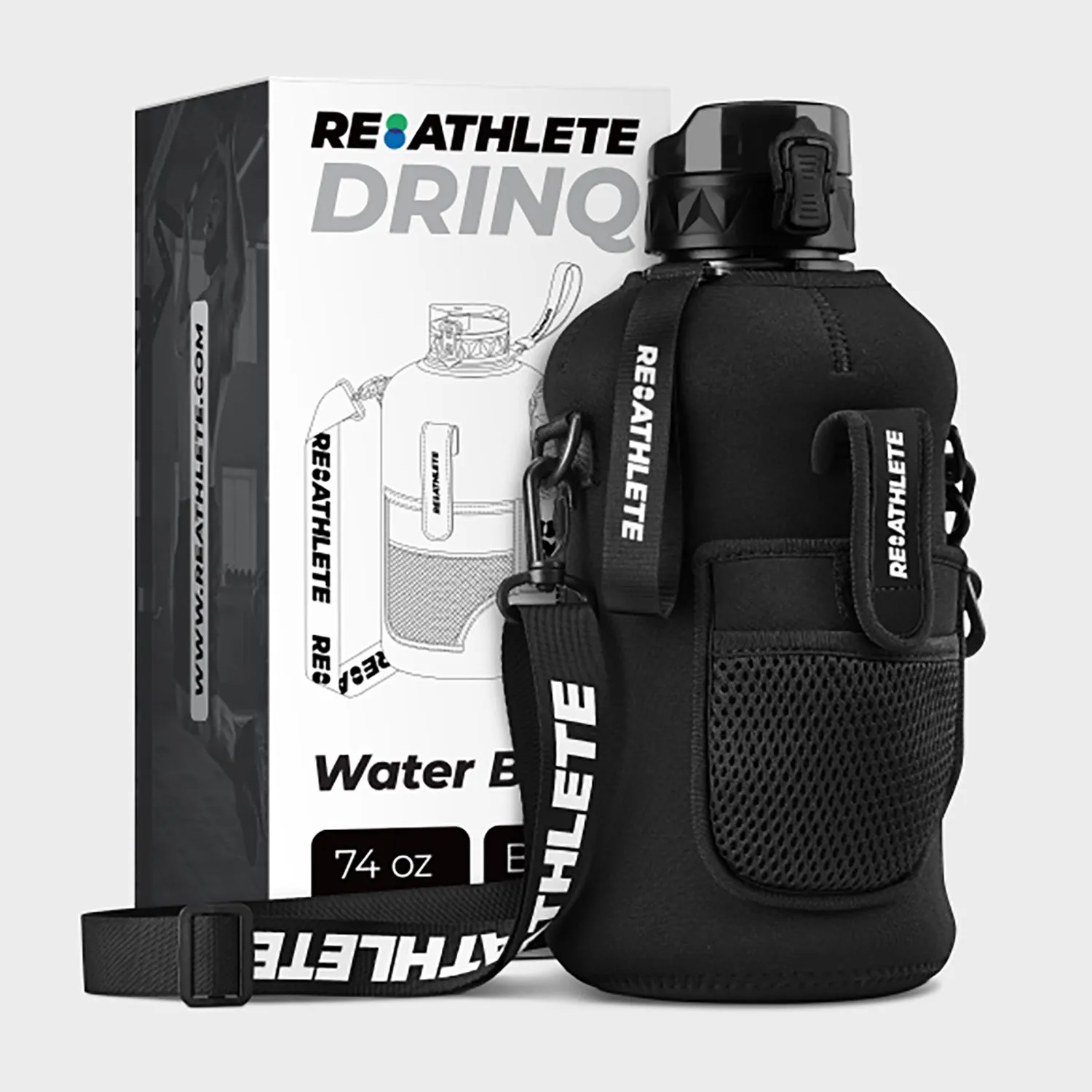 Reathlete DRINQ Half-Gallon Water Bottle with Pockets