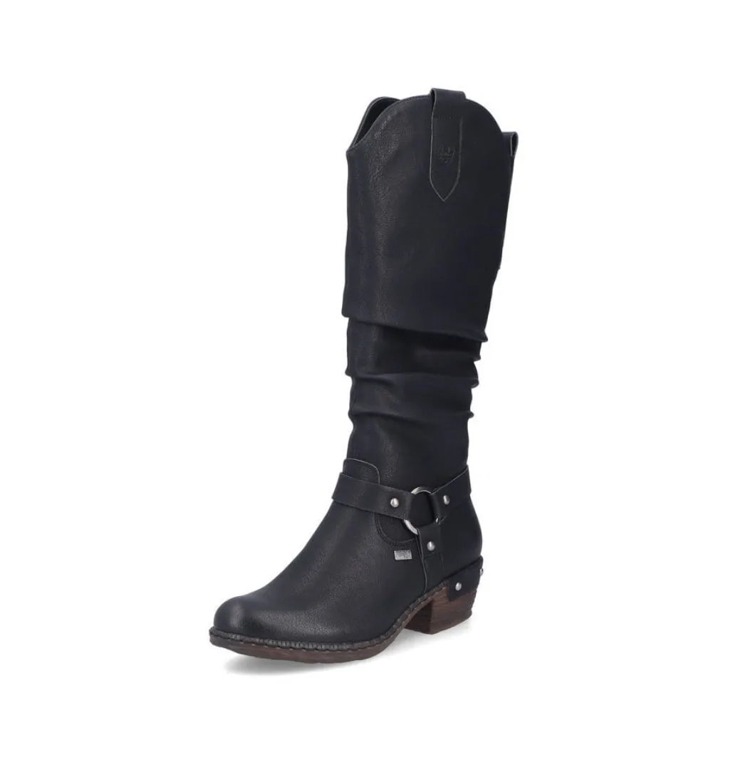 Rieker 936700-00 Corrales Black Long Tex Boots