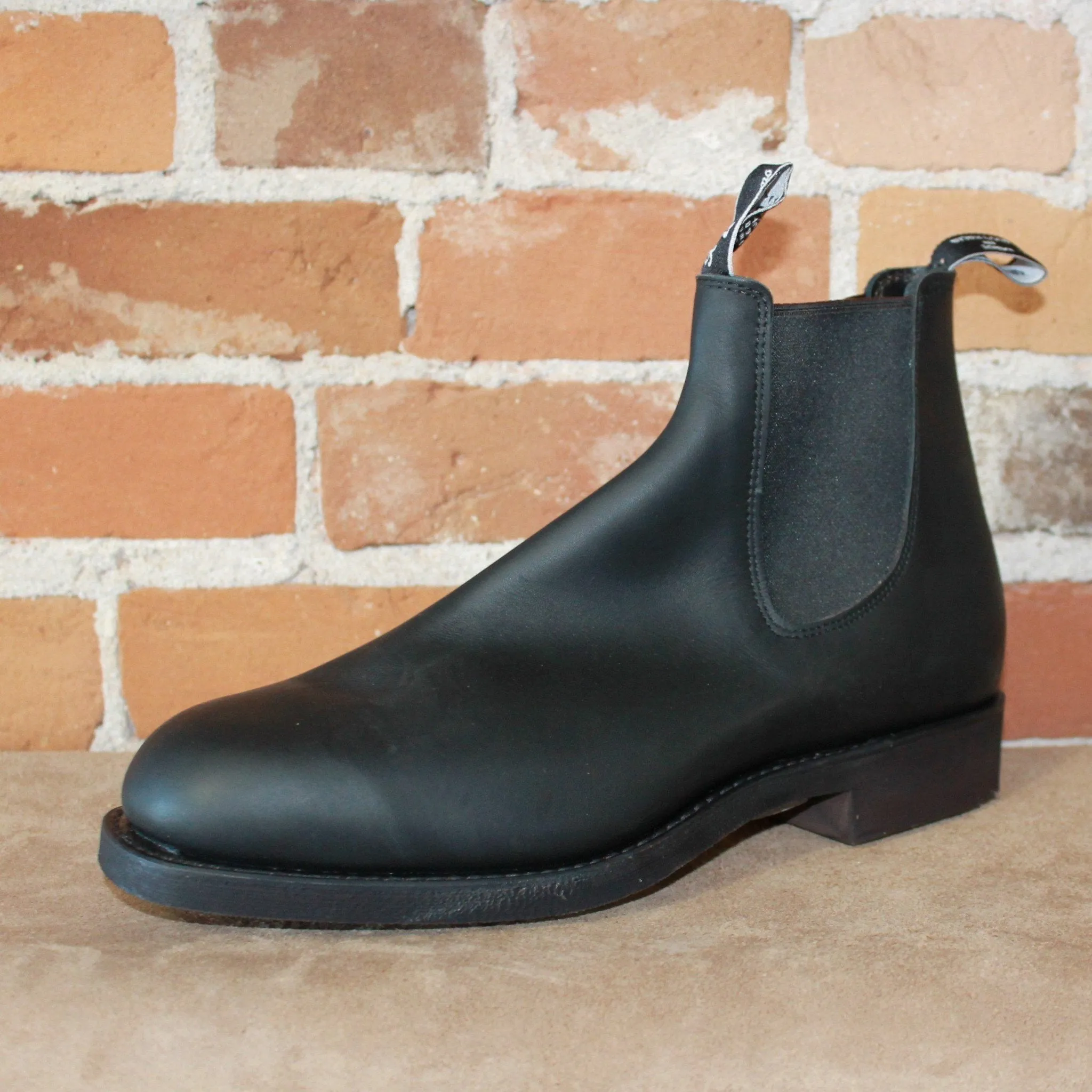 R.M. Williams Gardener Work Boot in Greasy Kip Black Leather