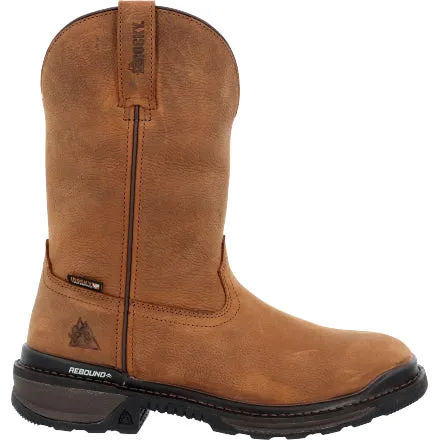 ROCKY Men's Rams Horn Waterproof Pull-On Work Boot RKW0395