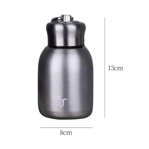 SAZ DEKOR Insulated Coffee Mug 300ml Stainless Steel Travel Drink Water Bottle for Gym Argent