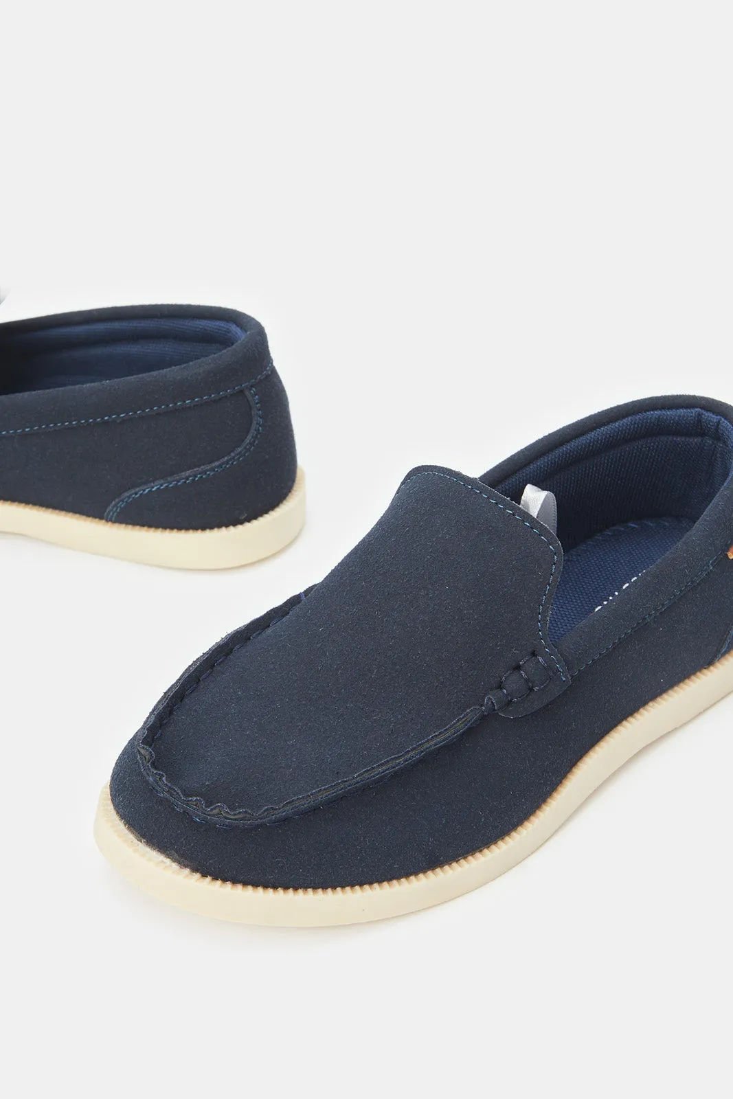 Senior Boys Navy Plain Loafers