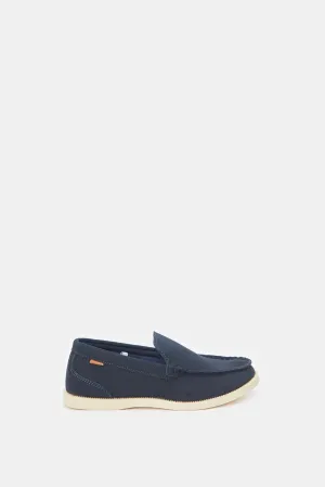 Senior Boys Navy Plain Loafers