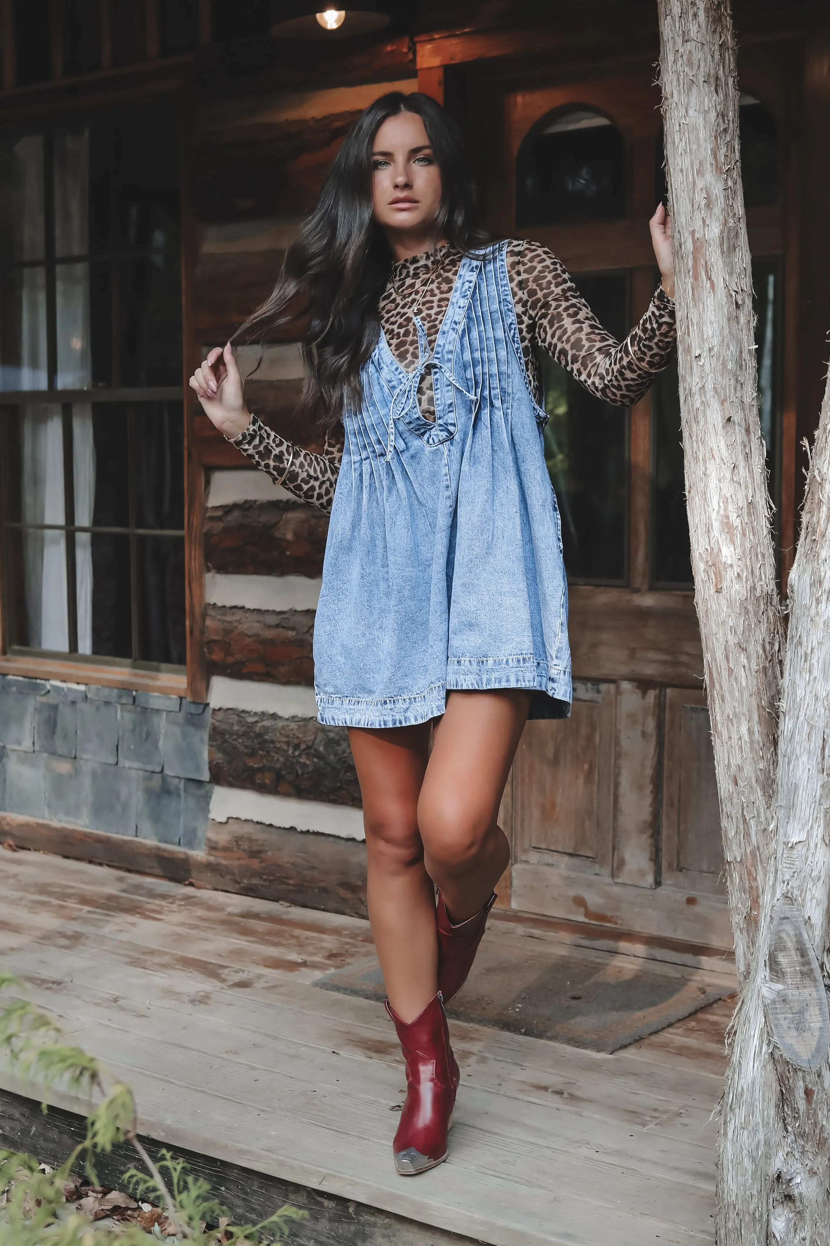 She's Got An Edge Washed Denim Romper