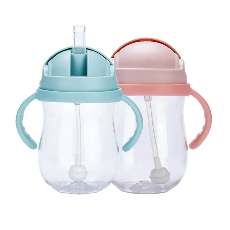 Silica Gel Feeding Kids Toddler Newborn Baby Drink Cups Water Bottles Kids Drinking Sippy A Cup with Straw Copo Infantil Drinker