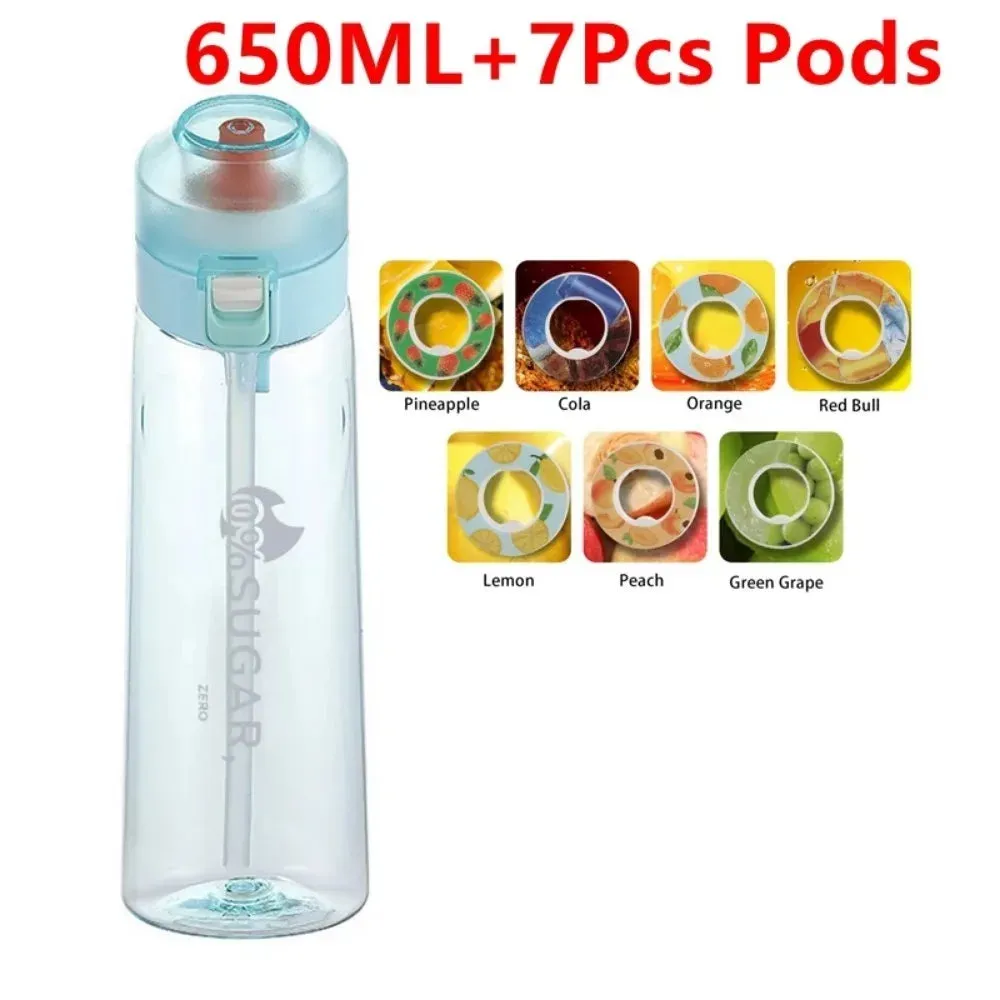 SINOTAO  -  Air Flavored Water Bottle Scent Up Water Cup Sports Water Bottle For Outdoor Fitness Fashion Water Cup With Straw Flavor Pods