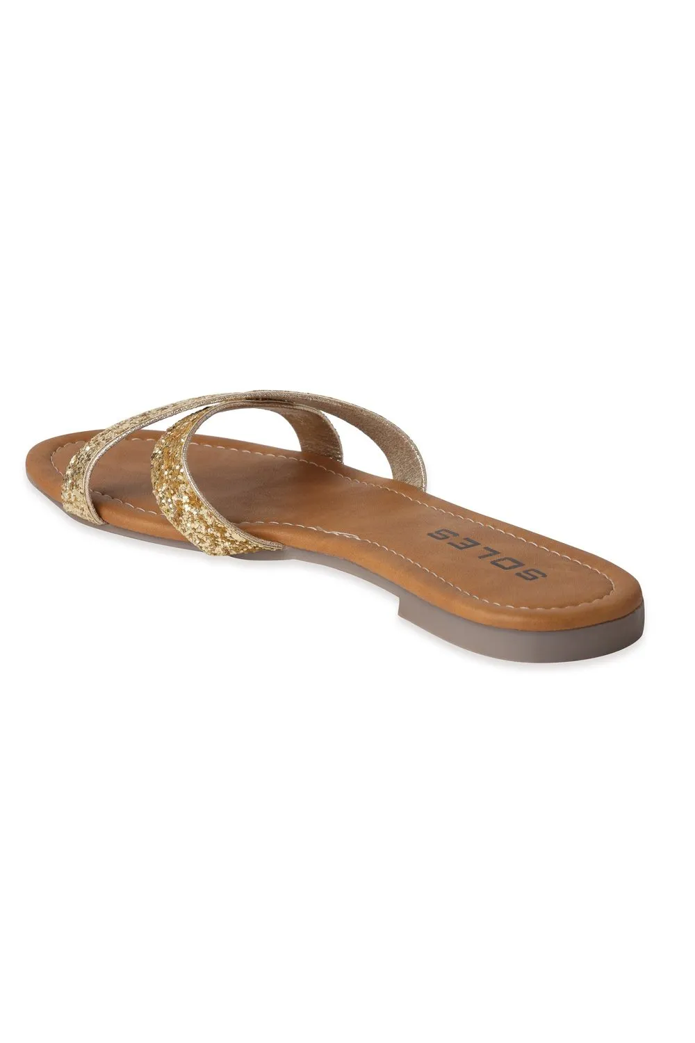 SOLES Radiant Gold Flat Sandals - Inspired Gold Sandles