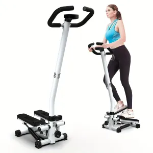 Stair stepper with handle - Mini stepper with 300 lb load capacity, hydraulic fitness stepper with LCD display