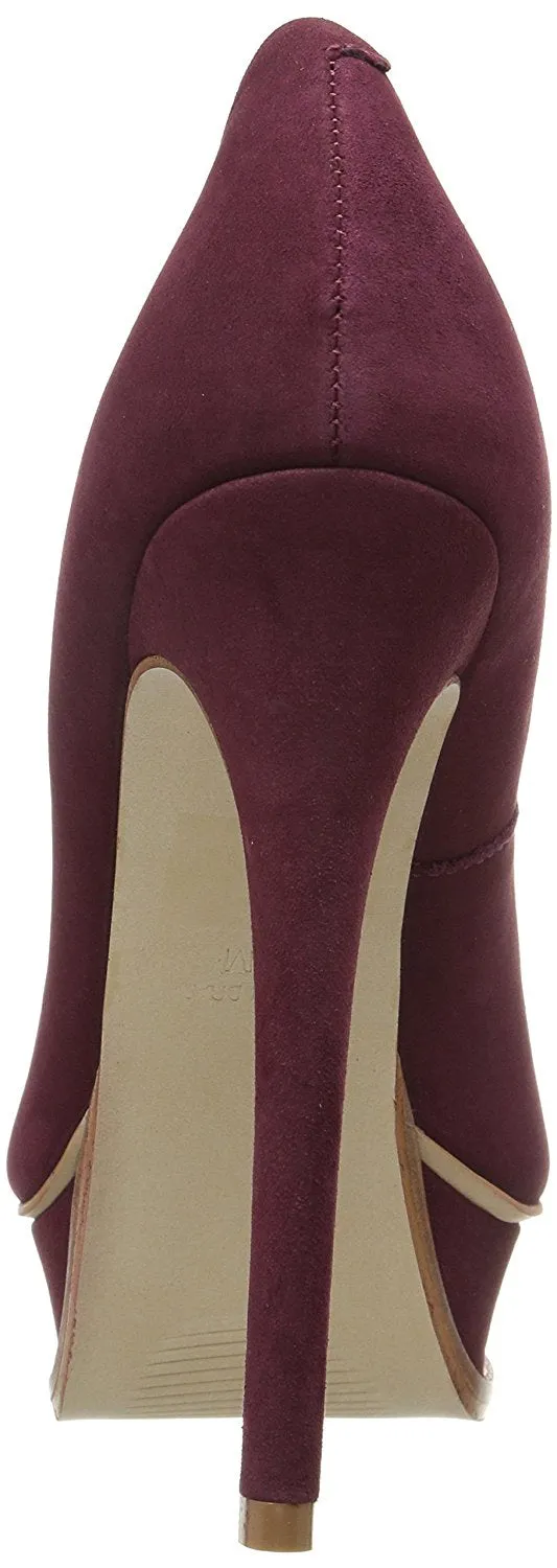 Steve Madden Kiss Dress Pump, Wine Nubuck (Women)