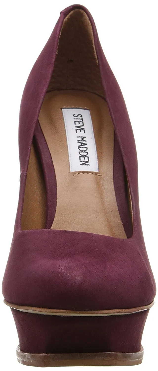 Steve Madden Kiss Dress Pump, Wine Nubuck (Women)